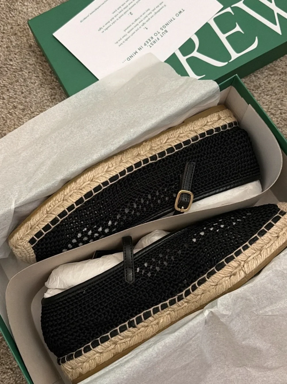 J. Crew Black Crochet Mary Jane Espadrille Flats with Natural Jute Sole